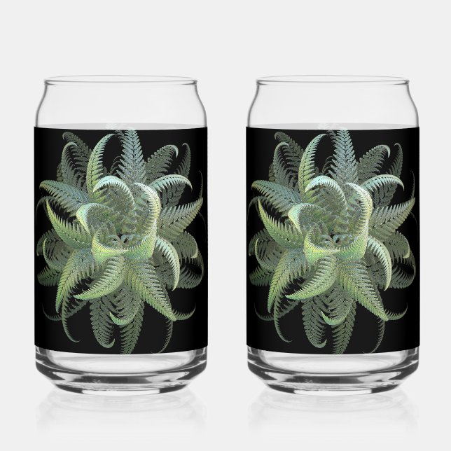 Vaso Con Forma De Lata Flor de helecho fractal (Anverso)