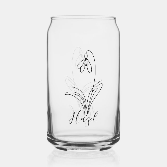 Vaso Con Forma De Lata Flor de natalidad personalizada en enero (Anverso)