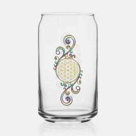 Vaso Con Forma De Lata Flor De Vida - Ornamentos Espirales 1