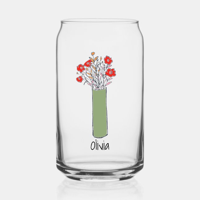 Vaso Con Forma De Lata Flor rápida y divertida original (Anverso)