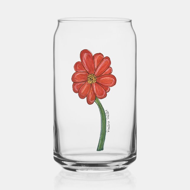 Vaso Con Forma De Lata Flor Roja (Anverso)