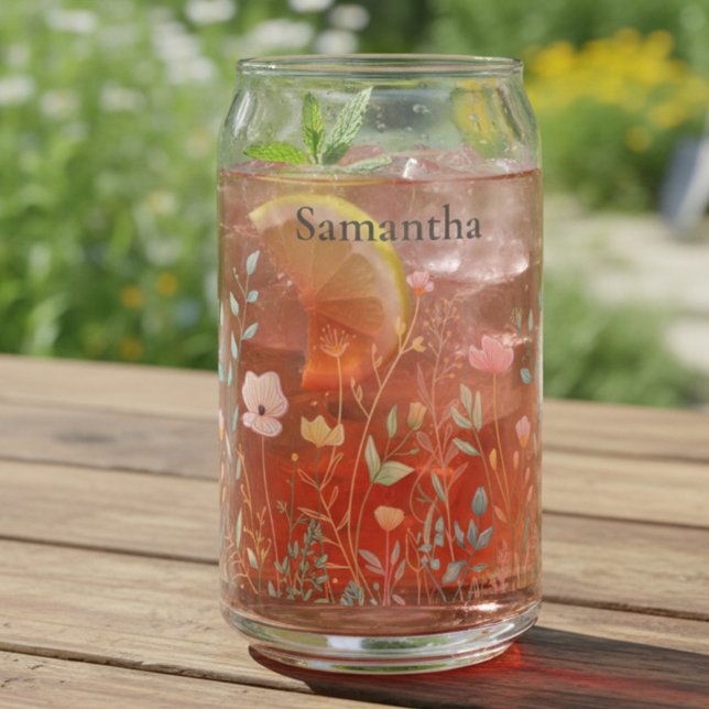 Vaso Con Forma De Lata Flor Silvestre Delicada Personalizada (Subido por el creador)