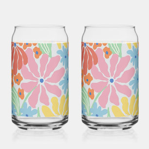 Vaso Con Forma De Lata Floral abstrata colorida y brillante