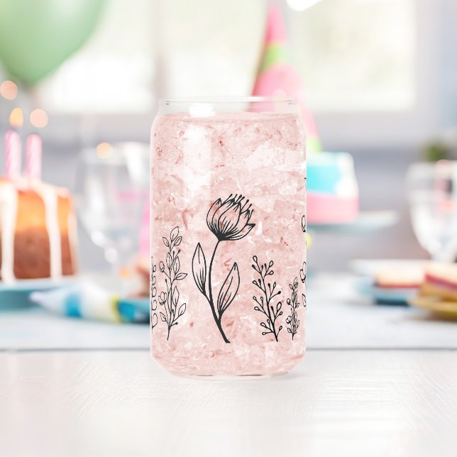 Vaso Con Forma De Lata Floral de personalizable (Insitu (Cumpleaños))