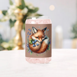 Vaso Con Forma De Lata Floral Fox Botanical Woodland Art