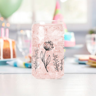 Vaso Con Forma De Lata Floral Personalizable