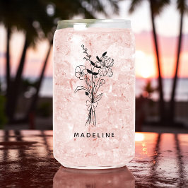Vaso Con Forma De Lata Floral personalizada de dama de honor con arco ros