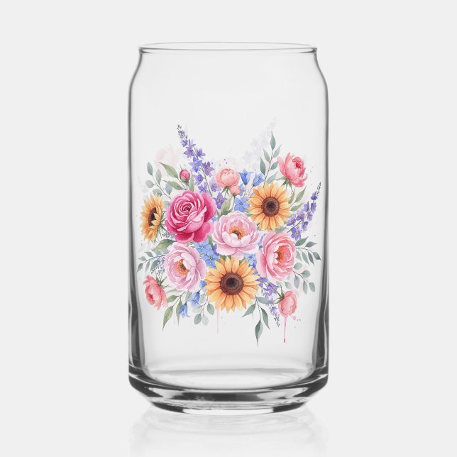 Vaso Con Forma De Lata Flores (Anverso)