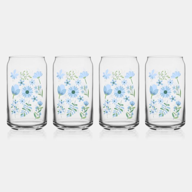Vaso Con Forma De Lata Flores (Anverso)