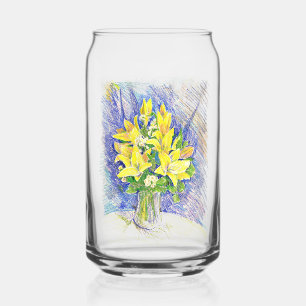 Vaso Con Forma De Lata Flores