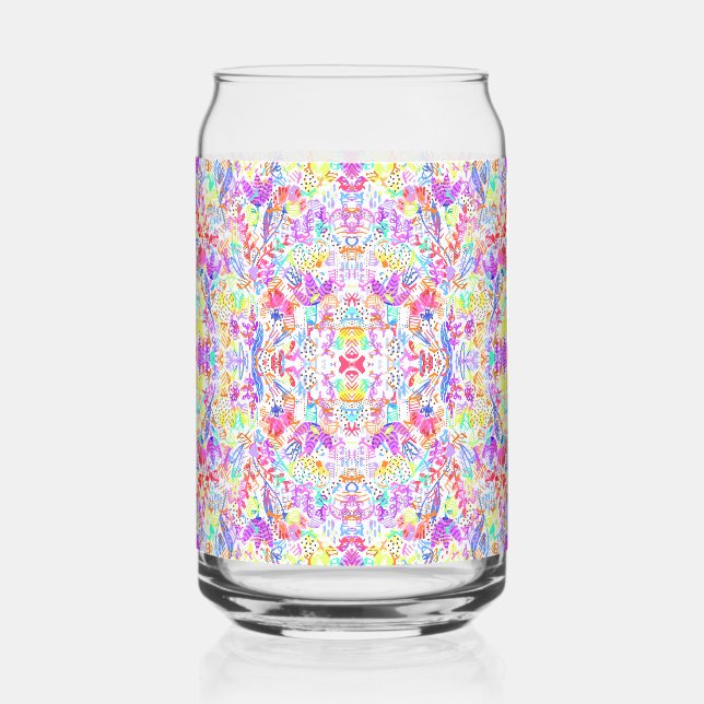 Vaso Con Forma De Lata Flores abstractas pastel (Anverso)