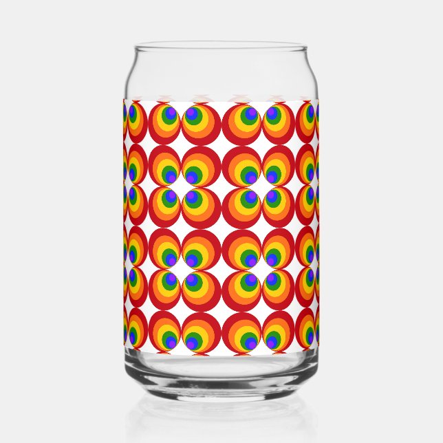 Vaso Con Forma De Lata Flores de Arcoíris Trippy (Anverso)