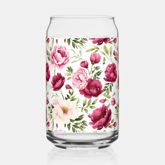 Vaso Con Forma De Lata Flores de bloggers beligerantes rosas y borgoñonas