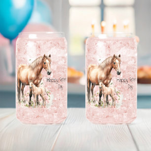 Vaso Con Forma De Lata Flores de caballos del Día del Padre