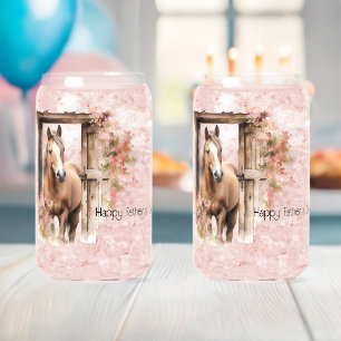 Vaso Con Forma De Lata Flores de caballos del Feliz Día del Padre