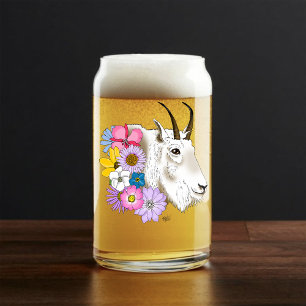 Vaso Con Forma De Lata Flores de cabra de Montaña Blanca