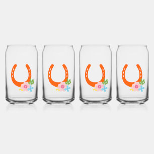 Vaso Con Forma De Lata Flores de herradura coloridas diversión moderna