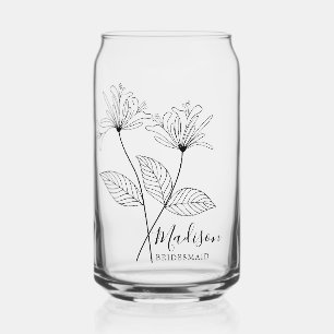 Vaso Con Forma De Lata Flores de Mes de Nacimiento June Honeysuckle Bride