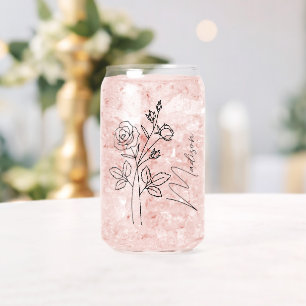 Vaso Con Forma De Lata Flores de mes de nacimiento Regalos de Rosa de nov