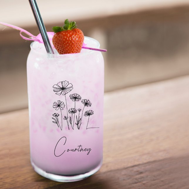 Vaso Con Forma De Lata Flores dulces con nombre personalizado (Subido por el creador)