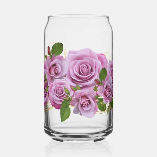 Vaso Con Forma De Lata flores púrpuras (Izquierda)