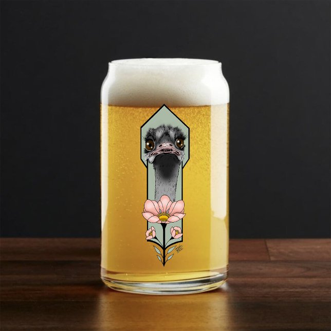 Vaso Con Forma De Lata Flores Rosa Avestruz Verde Oliva Art Déco (Subido por el creador)