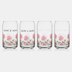 Vaso Con Forma De Lata Flores rosas