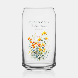 Vaso Con Forma De Lata Flores salvajes amarillo y Naranja de la pradera