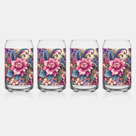 Vaso Con Forma De Lata Flores salvajes rosas