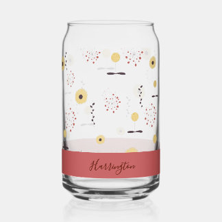 Vaso Con Forma De Lata Flores silvestres boho personalizadas con nombre p