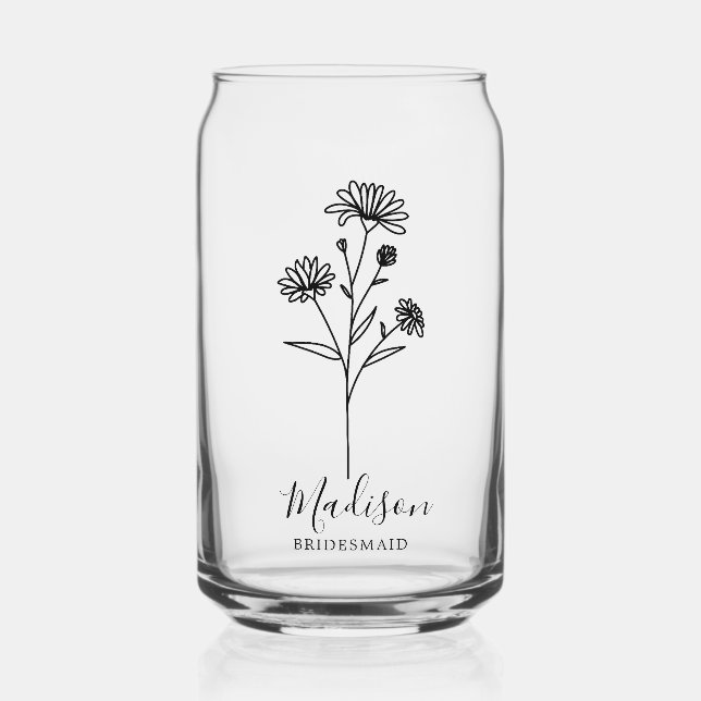 Vaso Con Forma De Lata Flowers September Aster Bridesmaid (Anverso)