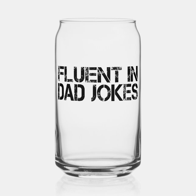 Vaso Con Forma De Lata Fluent In Dad Chistes Funny Día del Padre (Anverso)