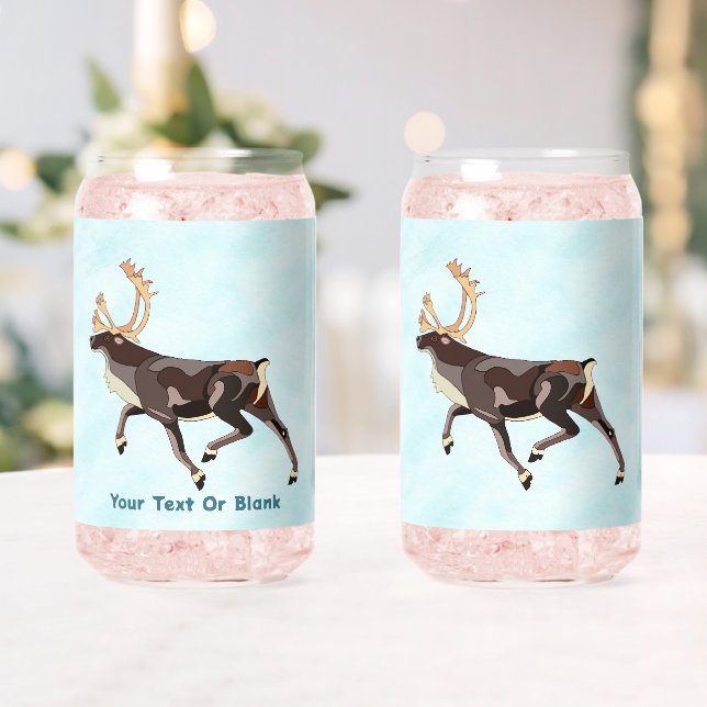 Vaso Con Forma De Lata Folk Art Caribou/Reindeer (Insitu (Boda))