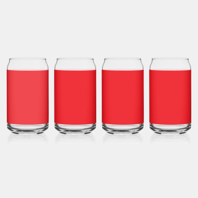 Vaso Con Forma De Lata Fondo Sólido Rojo (Anverso)