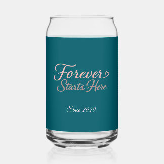 Vaso Con Forma De Lata Forever Starts Here Custom Date 