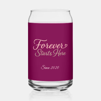 Vaso Con Forma De Lata Forever Starts Here Custom Date 