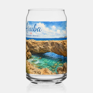 Vaso Con Forma De Lata formación rocosa del puente natural de Aruba Carib