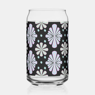 Vaso Con Forma De Lata Formas Florales de Pastel sobre Fondo Negro