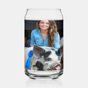 Vaso Con Forma De Lata Foto de cerdo de exposición de ganado personalizad