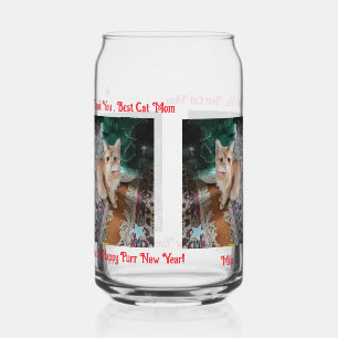 Vaso Con Forma De Lata Foto de gato texto personalizar Puede Vidrio