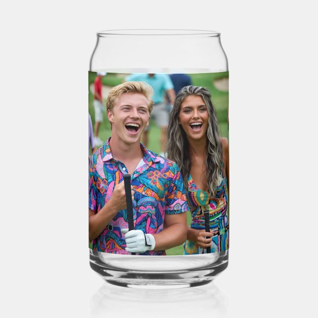 Vaso Con Forma De Lata Foto de golf personalizar (Anverso)