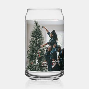 Vaso Con Forma De Lata Foto de Navidad familiar personalizada a dos caras