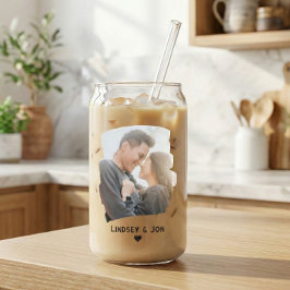 Vaso Con Forma De Lata Foto de pareja con pincelada moderna y nombre en c