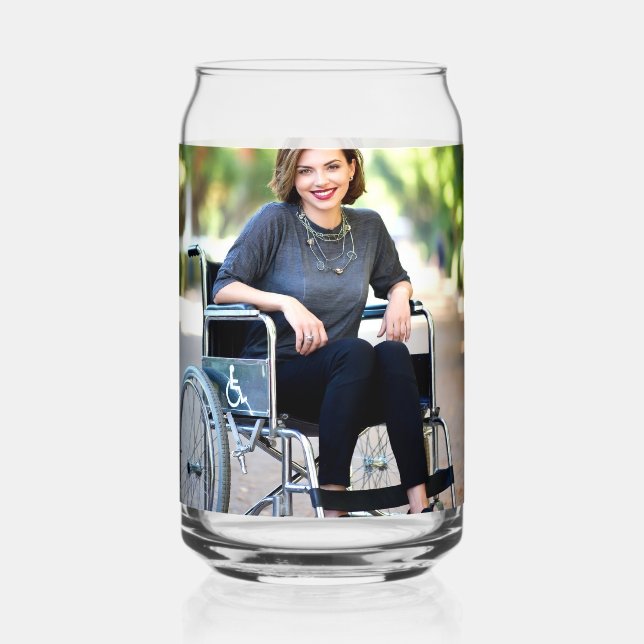 Vaso Con Forma De Lata Foto discapacitado personalizar (Anverso)