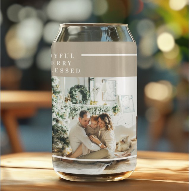 Vaso Con Forma De Lata Foto familiar moderna | Joyful Merry Blessed (Subido por el creador)