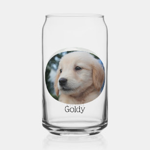 Vaso Con Forma De Lata Foto Mascota personalizado, frente y espalda difer