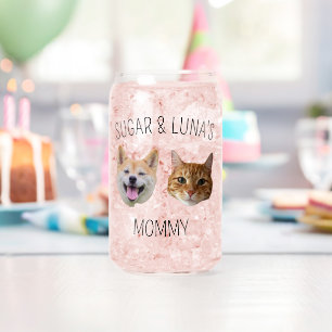 Vaso Con Forma De Lata Foto personalizada de cara de gato de perro, regal