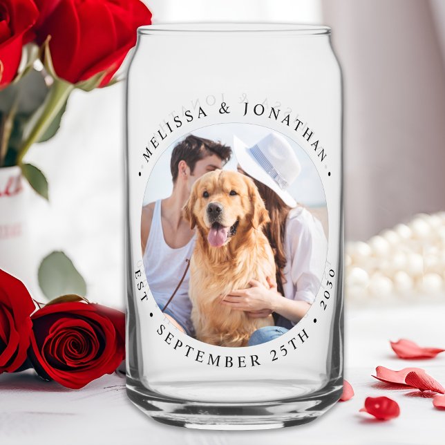 Vaso Con Forma De Lata Foto personalizado Boda elegante moderna (Subido por el creador)
