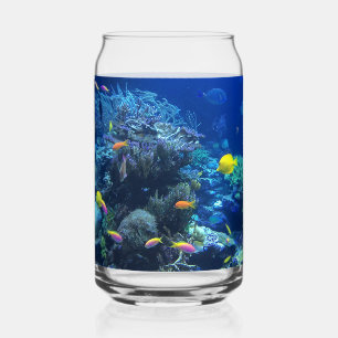 Vaso Con Forma De Lata Foto submarina de peces tropicales amarillos