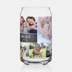 Vaso Con Forma De Lata Fotomontaje de Reunión Familiar Nombre de Familia